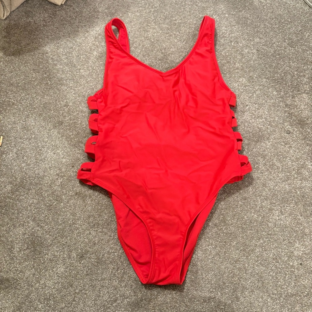 Red onepiece swim